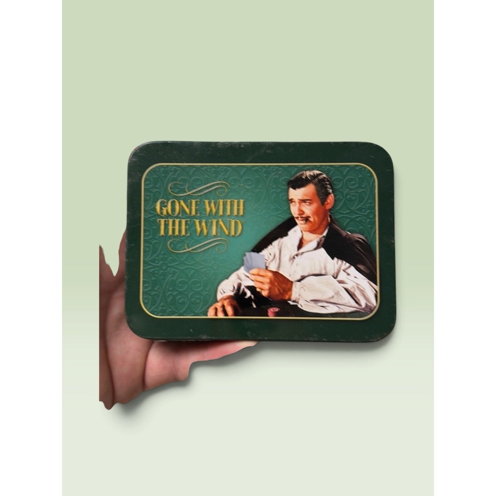 Vintage Gone With The Wind Playing Cards Double Deck Set in Embossed Tin Vandor